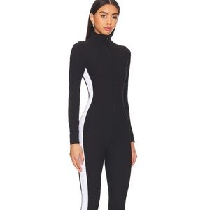 Year of Ours Thermal Ski Onesie in Black and White Sz Large